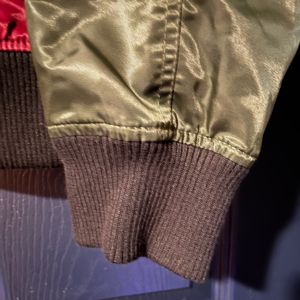 Square Zero XL Bomber Jacket Burgundy Olive 1941 Eagle Patch - Picture 6 of 13